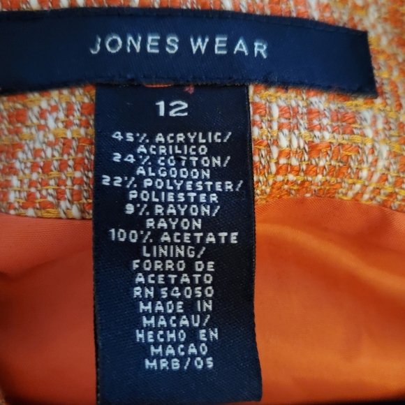 53- Jones Wear New York Front tie belt orange lined - Picture 3 of 9